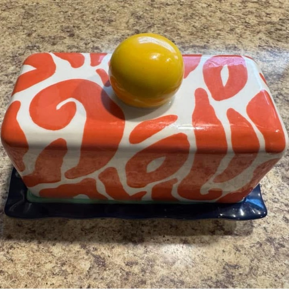 Coton Colors Zebra Butter Dish